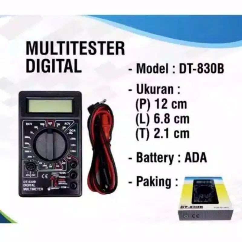 MULTIMETER AVOMETER MULTITESTER DIGITAL DT830B DT830B Shopee Indonesia