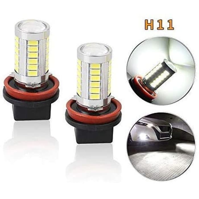 lampu fog lamp Foglamp Led Mobil H11 H16 HB3 HB4 9005 9006 33 TITIK Led 5 sisi Super Bright