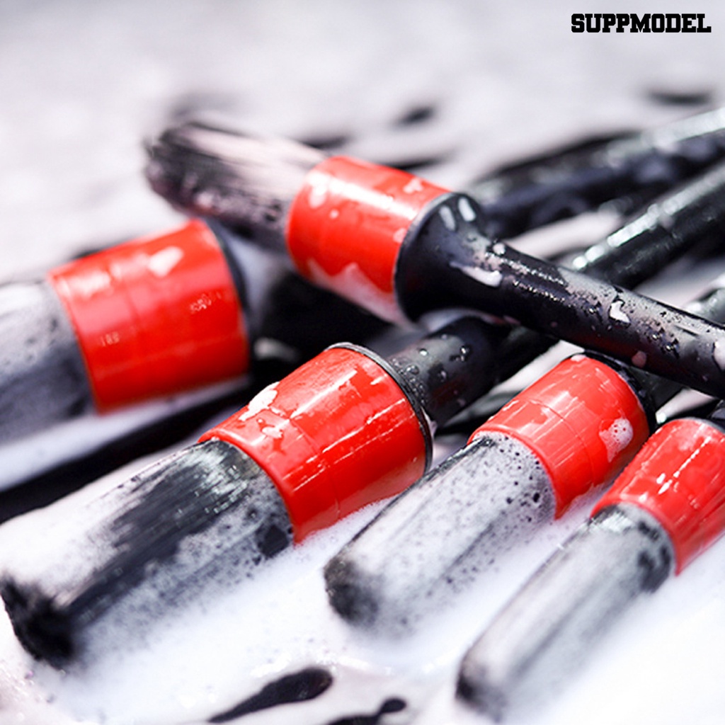 6pcs / Set Sikat Pembersih Interior Eksterior Mobil Multifungsi Gagang Panjang