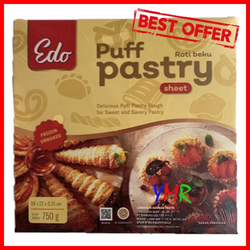 EDO Puff Pastry Sheet 750Gram Zuppa Soup Adonan Roti Frozen Beku Instan / Kulit Puff Pastry