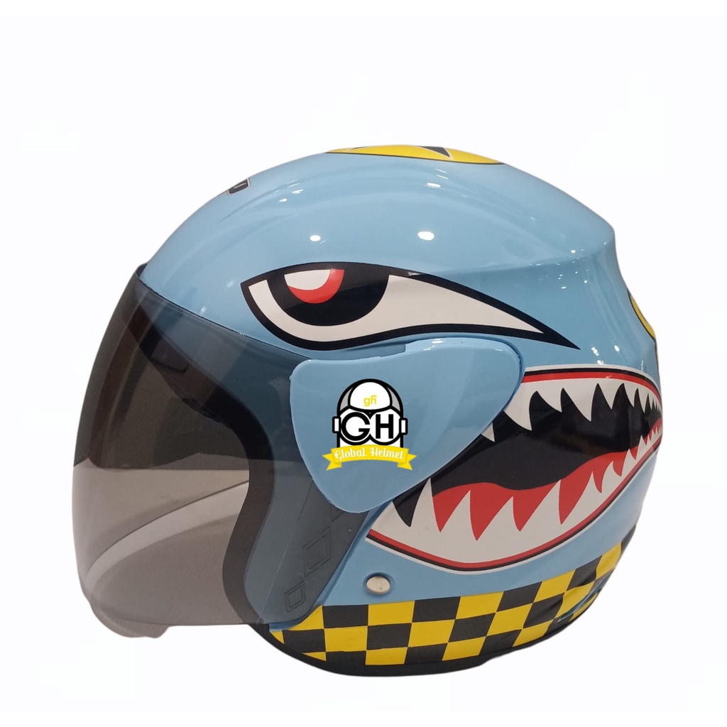 HELM EVOLUTION SHARK WARHAWK BLUE SALEM HALF FACE MODEL GM