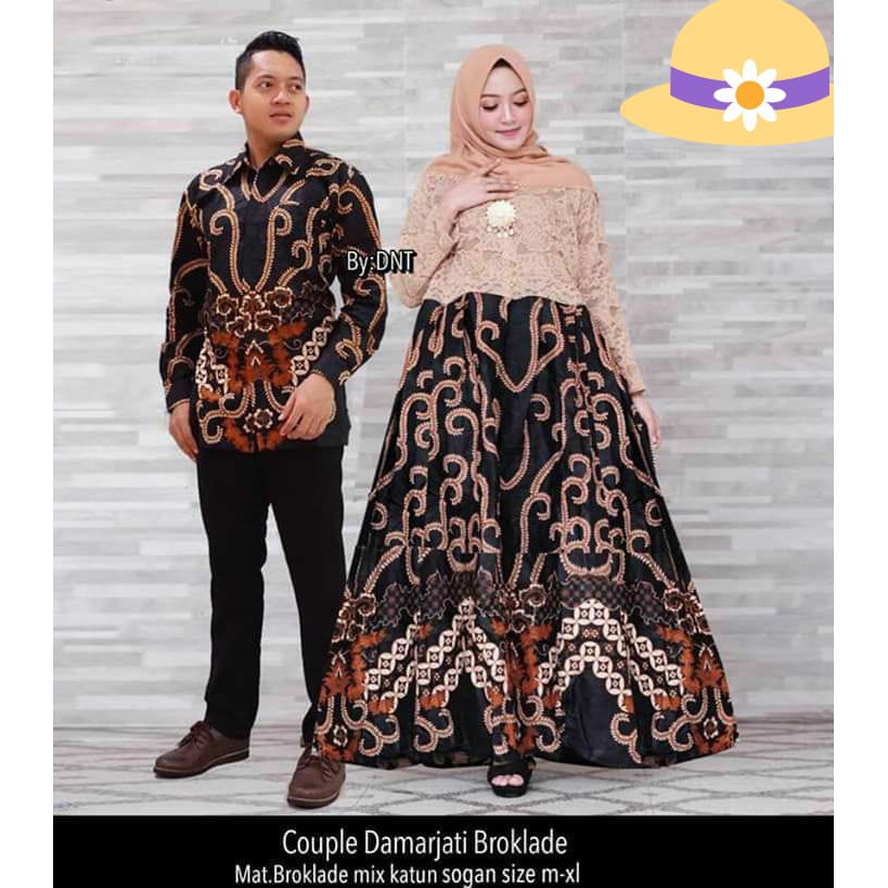 GROSIR BATIK GAMIS COUPLE DAMARJATI BROKLADE