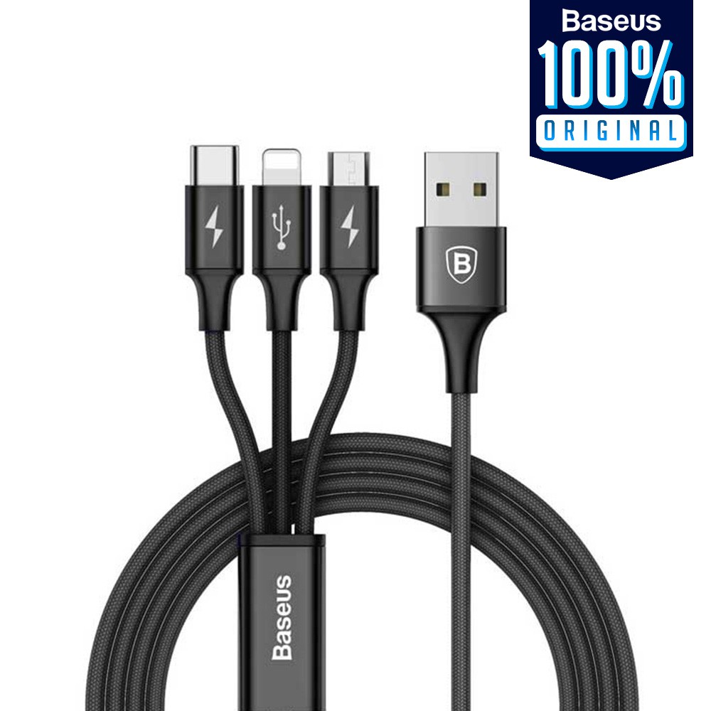 

Baseus 3 in 1 Lightning Cable Type-C Cable Micro USB Rapid 3A