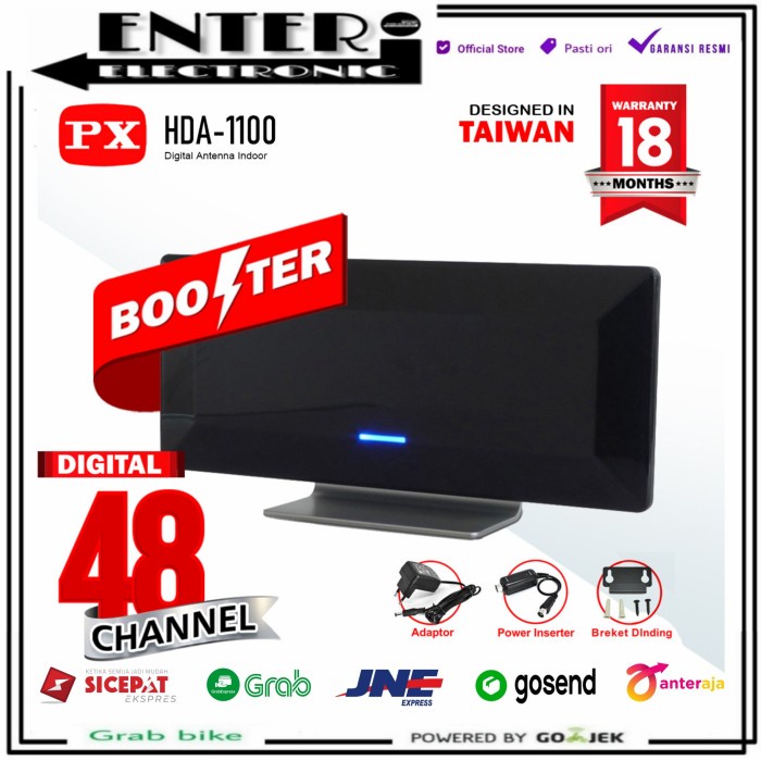 PX ANTENA HDA1100 - PX INDOOR ANTENA TV DIGITAL HDA 1100 ANTENA DALAM