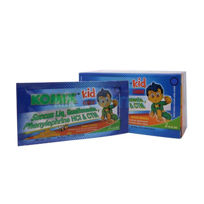 Komix kid OBH obat batuk rasa madu ( isi 10 sachet)  obat batuk berdahak dan pilek anak