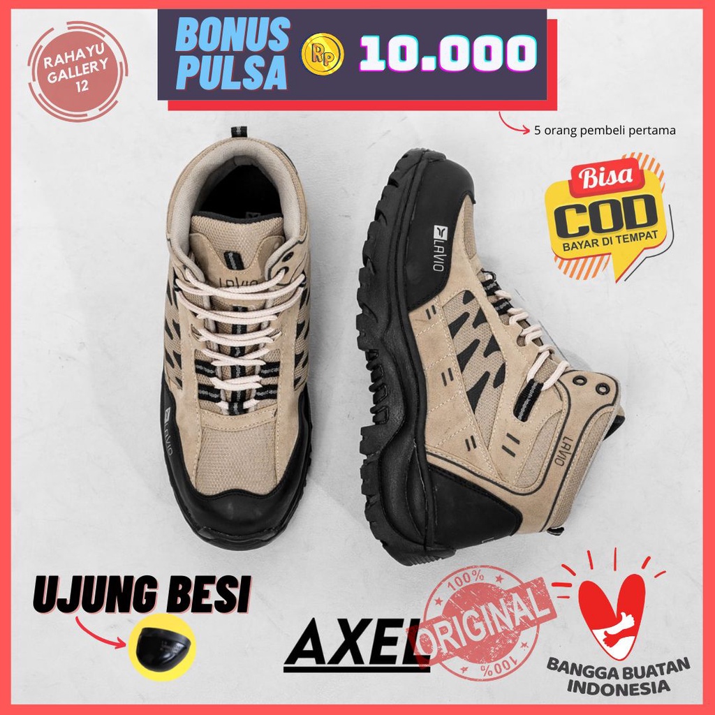 Sepatu Safety Ujung Besi Pria Original Lavio Axel Kerja Proyek