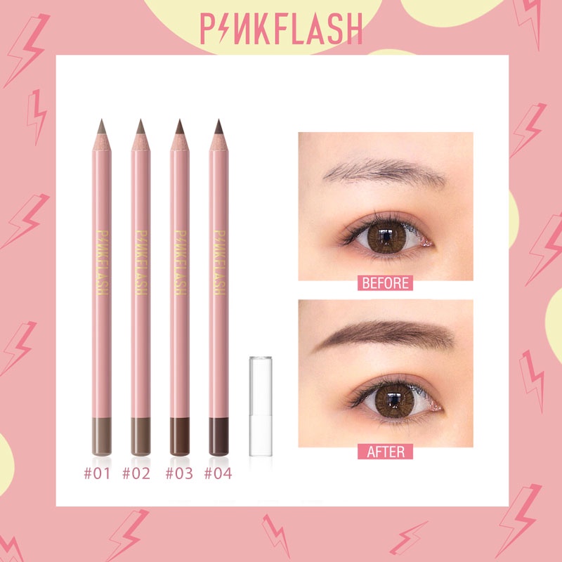 [TERMURAH] PINKFLASH Waterproof Easy Eyebrow Pencil | Pink Flash Pensil Alis | PINKFLASH Ohmyemoji Pensil Alis Anti Air Tahan Lama - PF E02