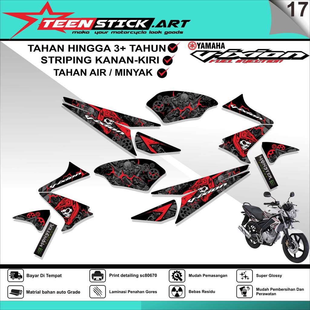 Striping VIXION OLD- Striping  Variasi Hologram Chrome Vynil UV Transparant YAMAHA VIXION OLD TN 017