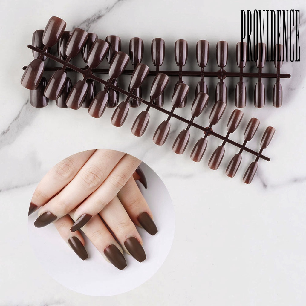 24 Pcs Kuku Palsu Tekstur Matte Ultra Tipis Dapat Dilepas Untuk Manicure