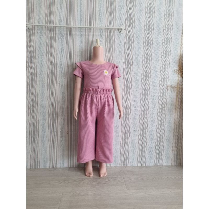 Setelan anak cewek 1 2 3 4 5 6 tahun baju anak perempuan panjang manggo knit lengan rempel ruffle ( set MANGGO KNIT )