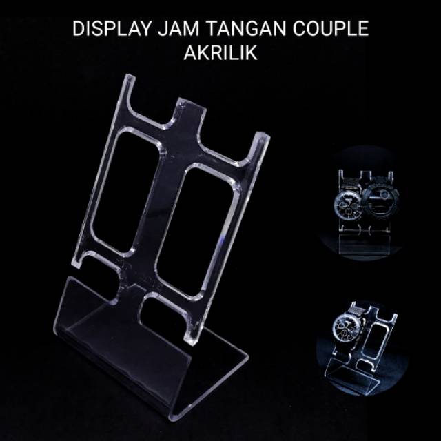 Display Jam Tangan Akrilik Couple Dudukan Jam Tangan Double