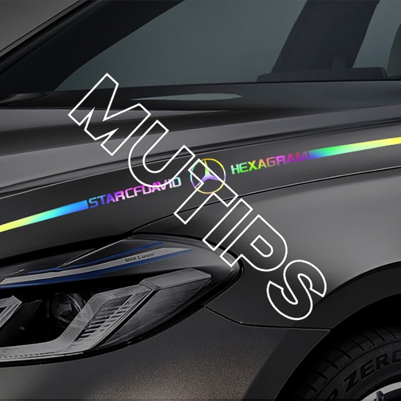 Stiker logo Mercedes Benz Reflektif laser Warna-Warni Untuk W207 W211 W205 W212 W204 W220 W206 W124 W213 W218 W222