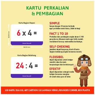 Flashcard Matematika Anak Kartu Berhitung Penjumlahan dan 