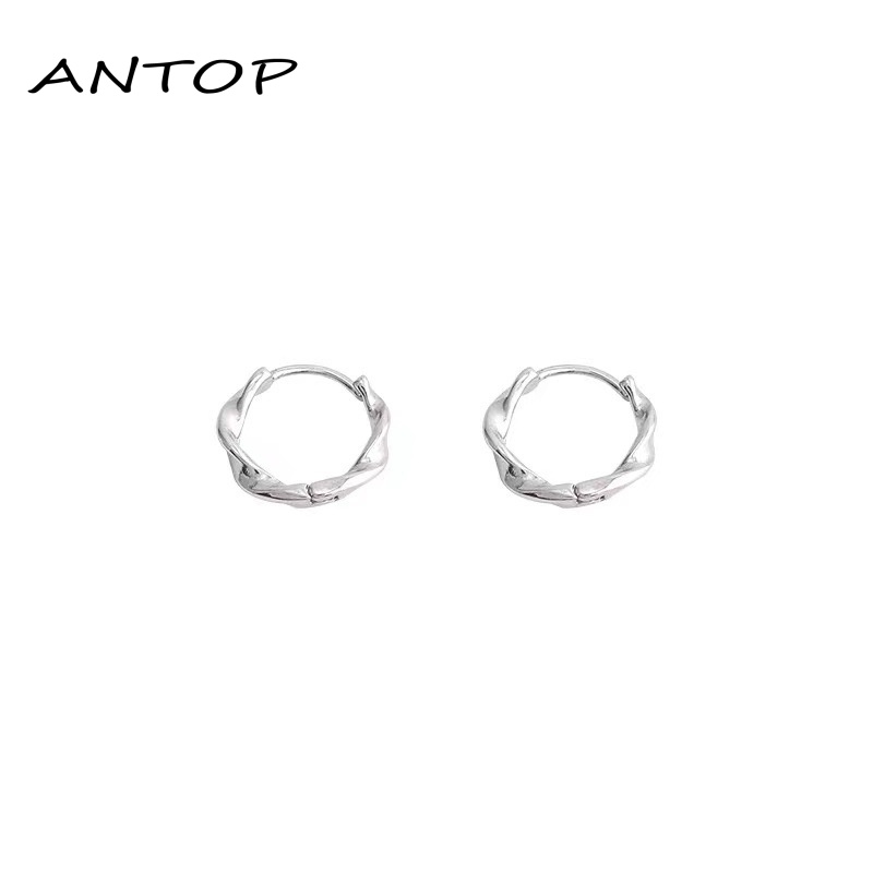 Anting Tusuk Gantung Temperament Desain Cincin Lilit Gaya Simple Untuk Wanita