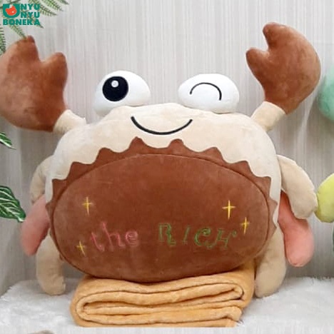 Boneka Bantal Selimut Kepiting Crab Animal Balmut 3 in 1