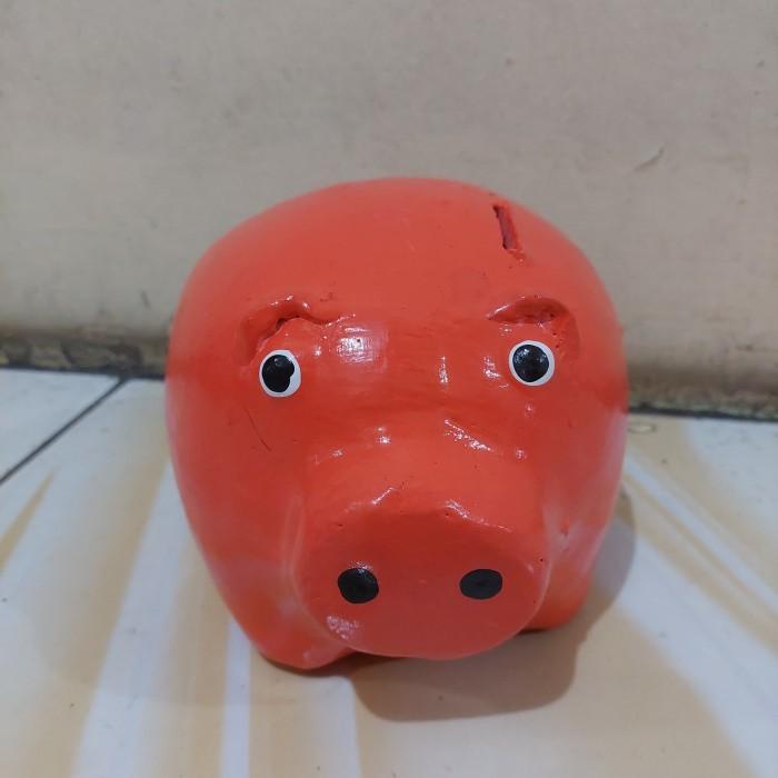 Nabung | (Hanya Gojek&Grab) Celengan Babi Pink Dari Tanah Liat/ Gerabah Kualitas Terbaik