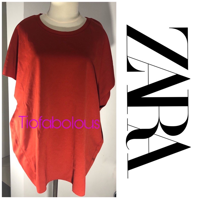 Sale Original Zara Batwing Blouse Orange Size L