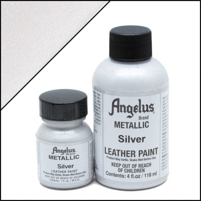 

(Silver) - Angelus Acrylic Leather Paint 4 oz / 118 ml