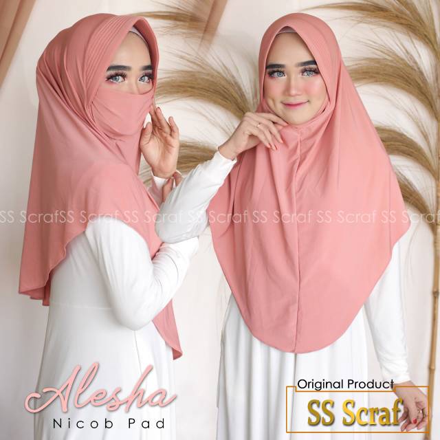 PROMO AWAL BULAN (((ORIGINAL SS SCARF))) Hijab/jilbab ALESHA NIQOB PAD instan