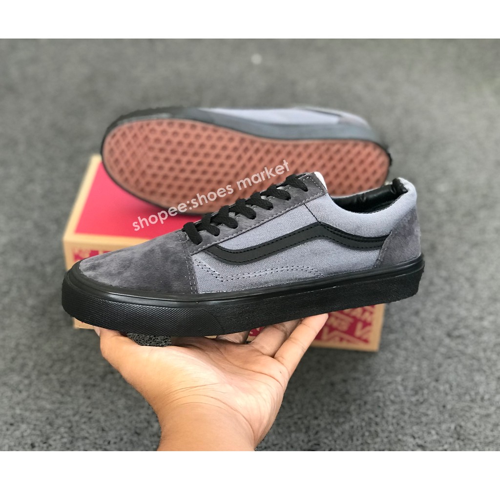 VANS OLDSKOOL BLACK MAROON NAVY GREY SOL HITAM WAFFLE DT