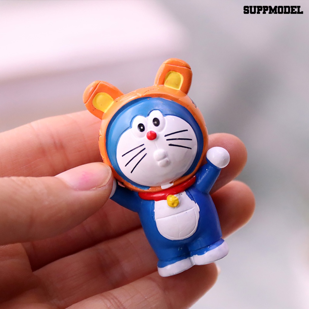 12pcs / Set Mainan Action Figure Model Anime Doraemon Bahan PVC Untuk Anak