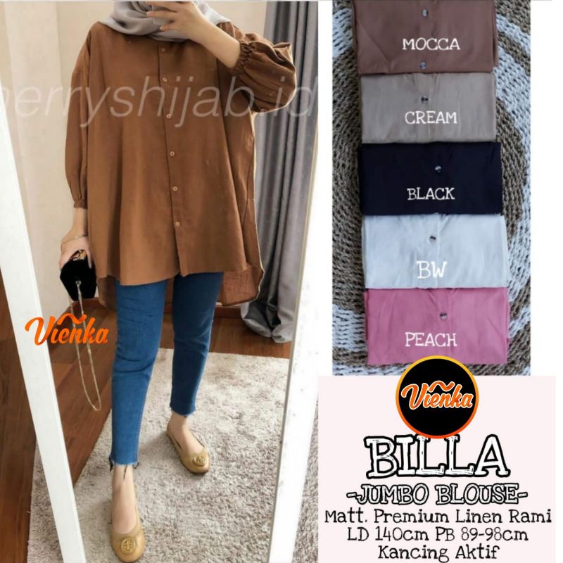 BILLA BLOUSE JUMBO LINEN BY VIENKA / ATASAN JUMBO / BLUS JUMBO
