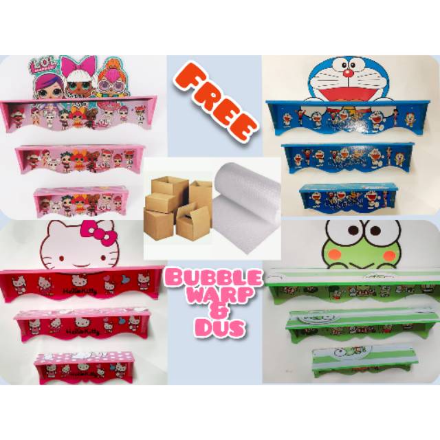 RAK HIAS DINDING SHABBY KARAKTER FREE BUBBLE WARP/DUS