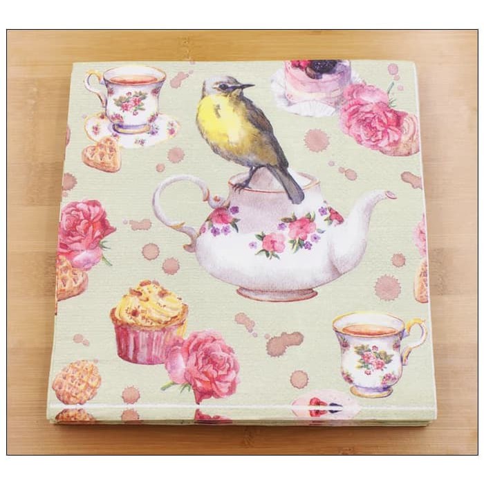 Decoupage Napkin - Tissue Decoupage 2Ply AN-Bird on Teapot