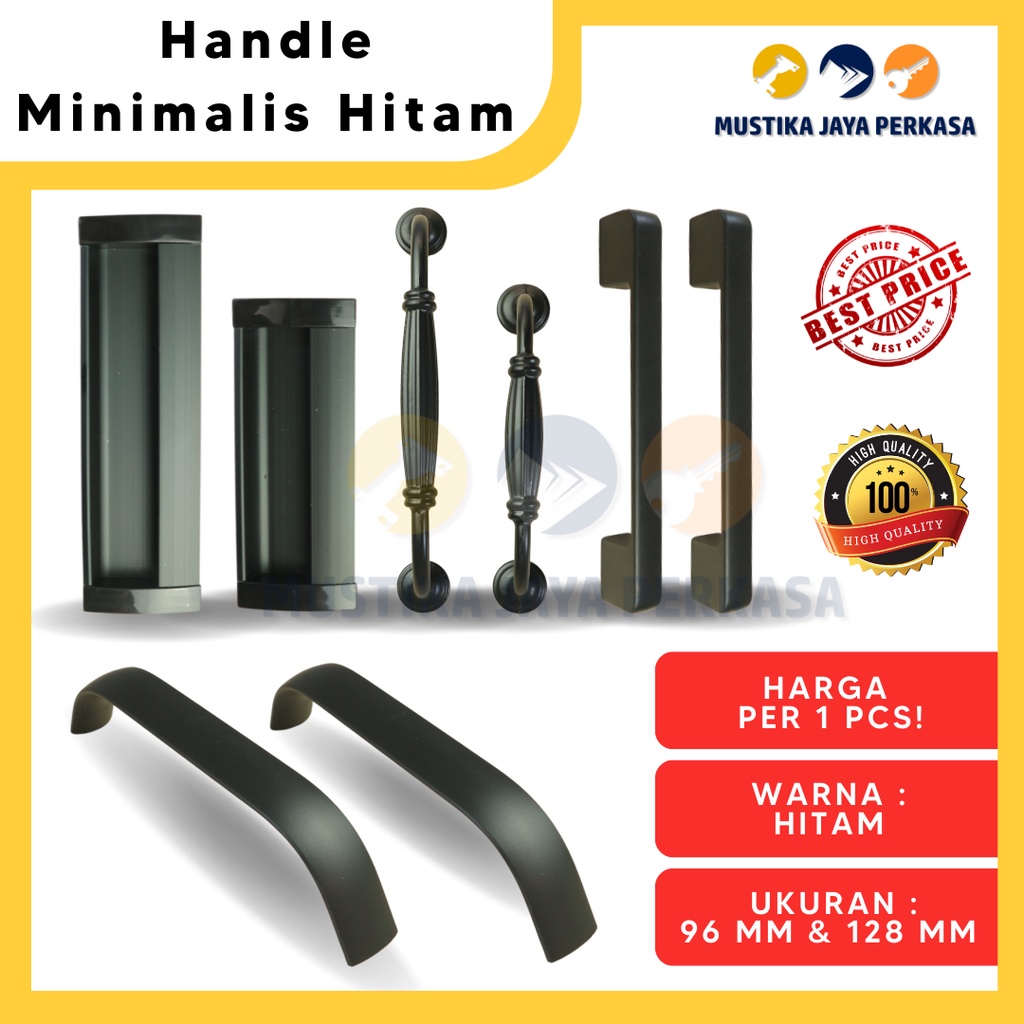 Handle Tarikan Laci Lemari Hitam Minimalis Knob HM Besi Stainless Zinc