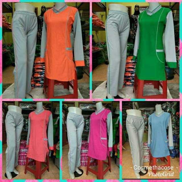 set trening baju muslim olahraga outdoor wanita konveksi tangan pertama murah grosir ecer