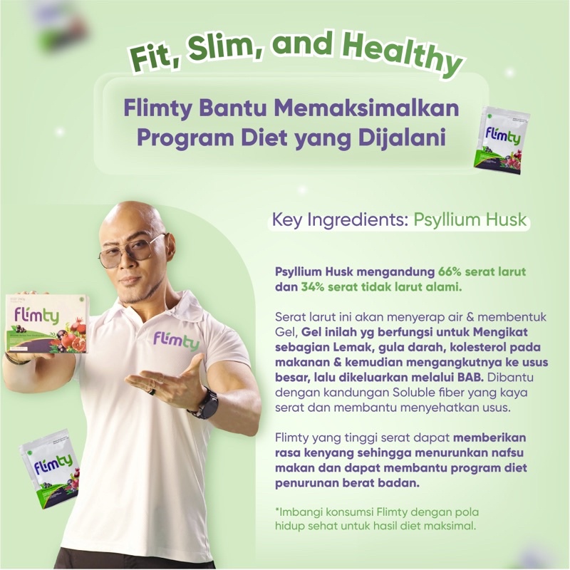 Flimty 1 Box 16 Sachet Minuman Flimti Fiber Serat - Pelangsing Diet Detox Agen Reseller Welcome