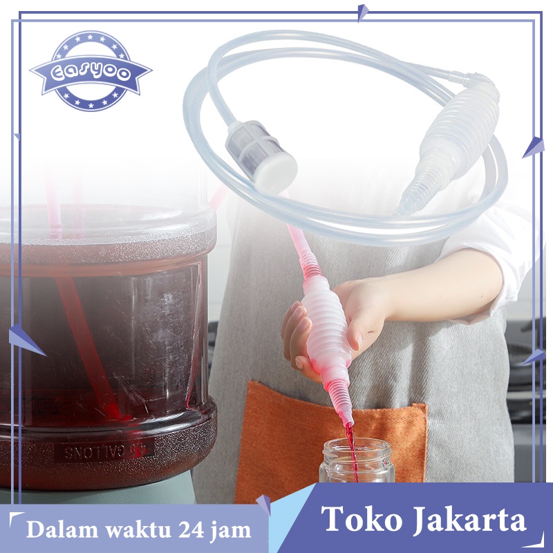 2m Home Brew Siphon Untuk Pembuatan Anggur Hand Siphon Alcohol Plastic Brewing Tool Homebrew Liquid 