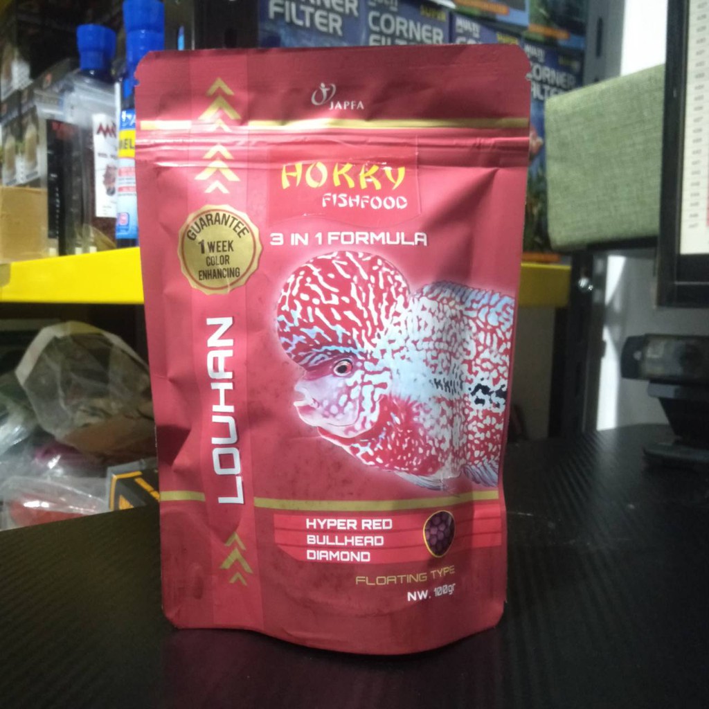 HOKKY 3 IN 1 FORMULA 100 GR FLOATING TYPE PELET LOUHAN / PELET IKAN LOHAN