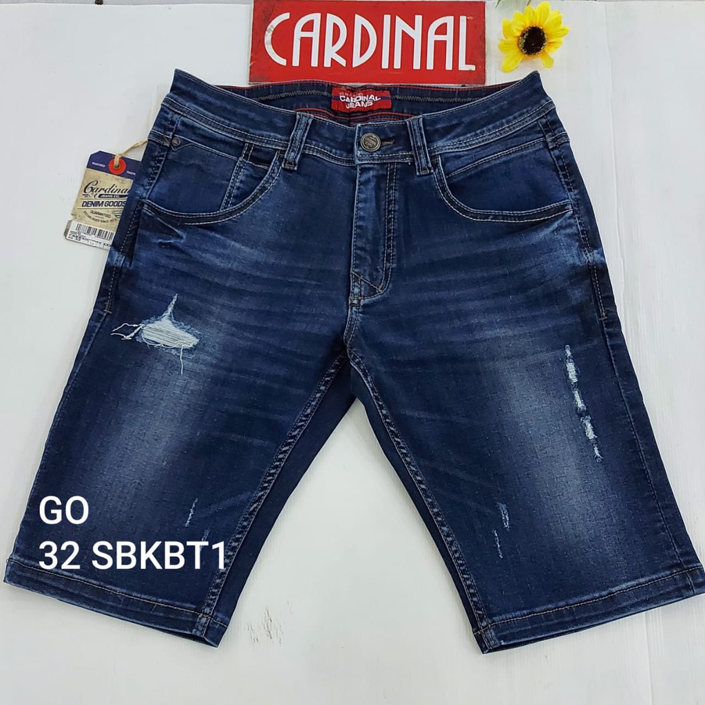 gof 32-S CARDINAL JEANS Celana Pria Celana Pendek Bermuda Casual Sobek Reguler Fit Slimfit Skinny