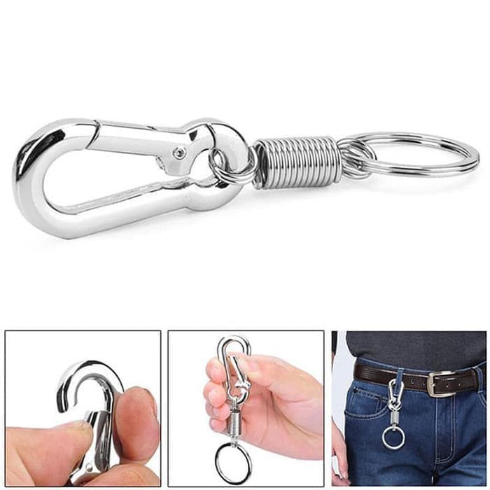 Karabiner Per Gantungan Kunci MultiFungsi Stainless Steel Carabiner