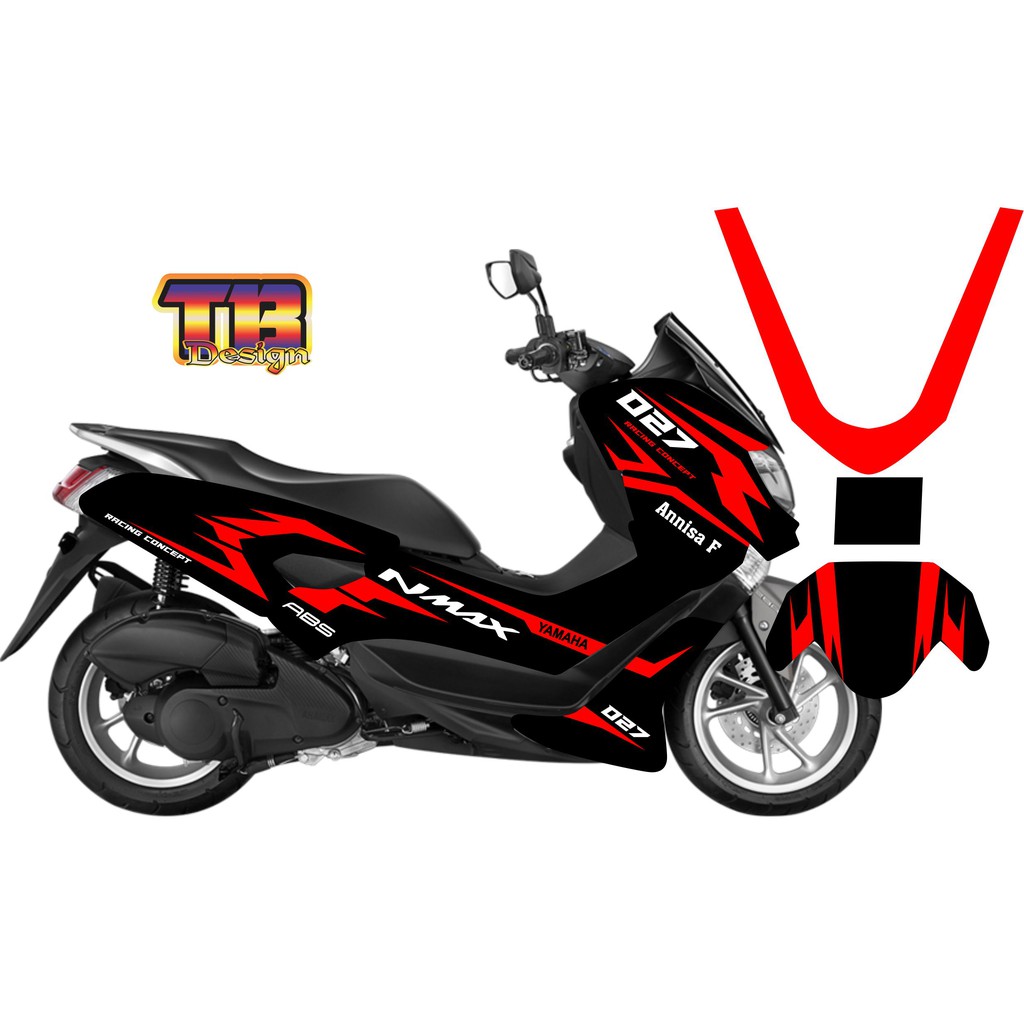 Jual DECAL NMAX HITAM SIMPLE BISA CUSTOM NAMA | Shopee Indonesia