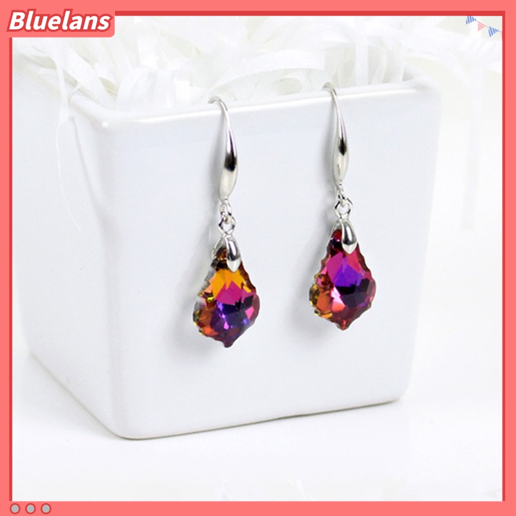 1 Pasang Anting Kait Gantung Wanita Hias Kristal Imitasi Tahan Lama Untuk Banquet