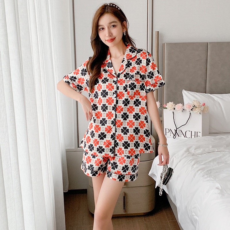 SD Piyama Satin Lengan Pendek Celana Pendek Import Quality-3