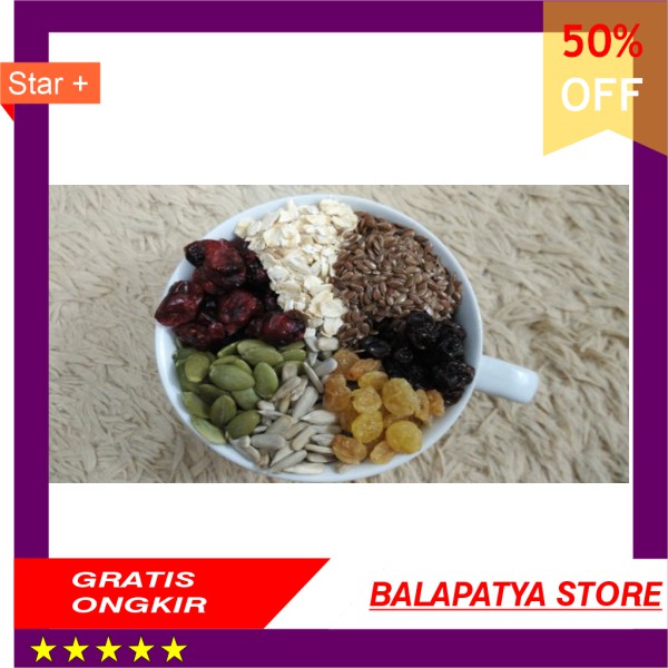 

CUMA HARI INI SAJA!!! 50 Off Healthy Granola Mixed A 500 gram - Cranberry Raisin Seed Oat -