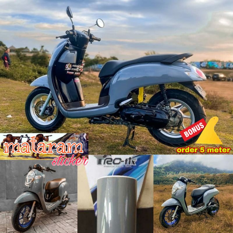 STIKER SKOTLET MOTOR WARNA ABU ABU / SKOTLET MOTOR WARNA DARK GREY / STIKER WARNA ABU ABU GLOS/GLOSY