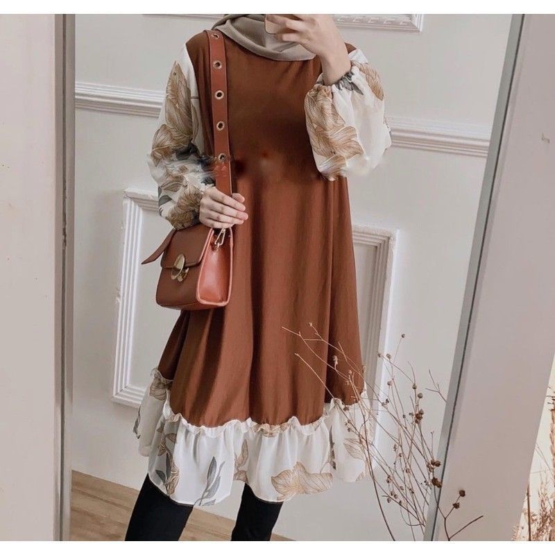 PROMO ONE SET FINA  / ONE SET  STANDART JUMBO / ONE SET - RAYON - ZAZA  / LD 100/105/110/115/120 CM  DAILY  TUNIK WANITA SET MOSCREPRE PREMIUM-FINA MOCA SET