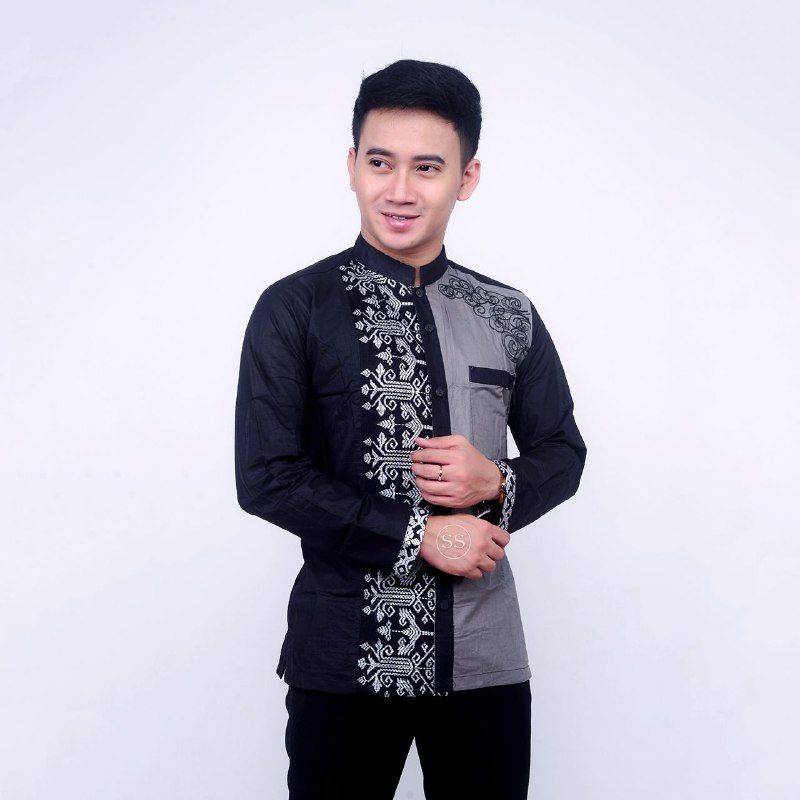 Baju Koko Pria Dewasa Lengan Panjang / Koko Syubbanul Muslimin / Koko Kombinasi Batik