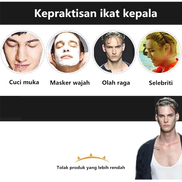 Bando Olahraga Siluman Hitam Netral Korea hipster Cowok Cewek Keren Tutup Kepala