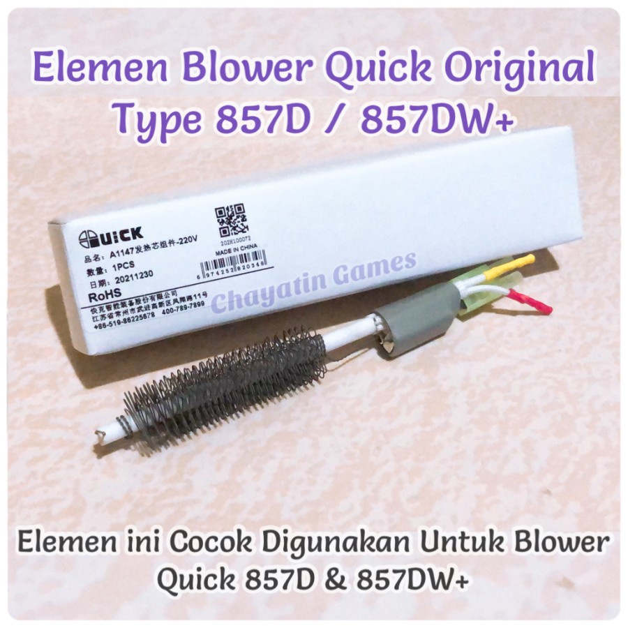 Elemen Blower Original QUICK Type 857D 857DW+ &amp; Blower Digital Lainnya