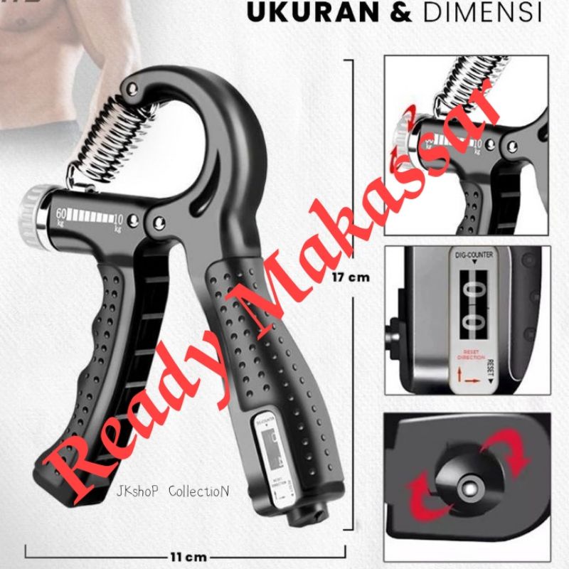 Handgrip hand Grip 5 - 60 kg Alat bantu fitness Otot lengan tangan Portable