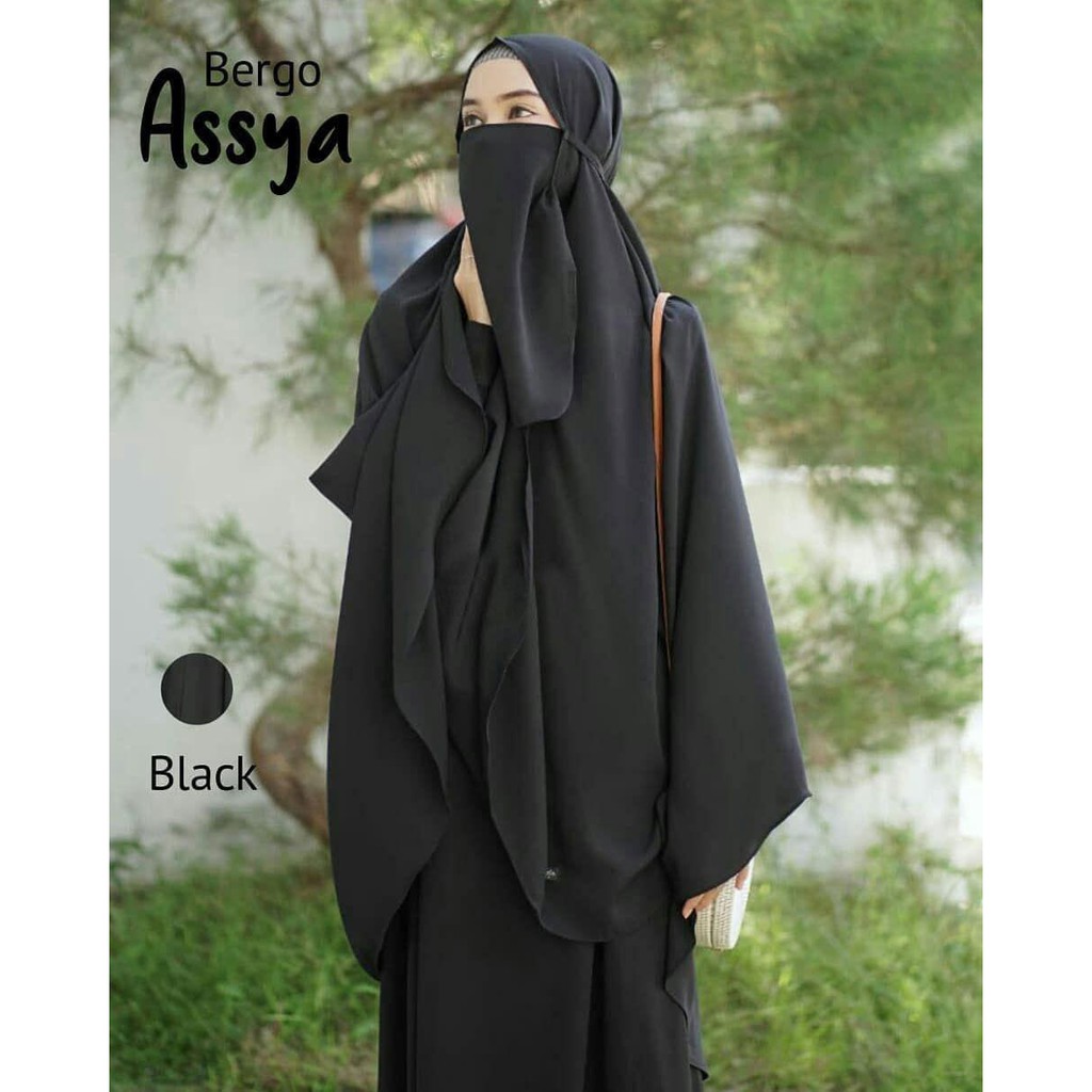 JILBAB BERGO KHIMAR LONG ASSYA / KHIMAR ARAB / KERUDUNG SYARI  / GROSIR KHIMAR