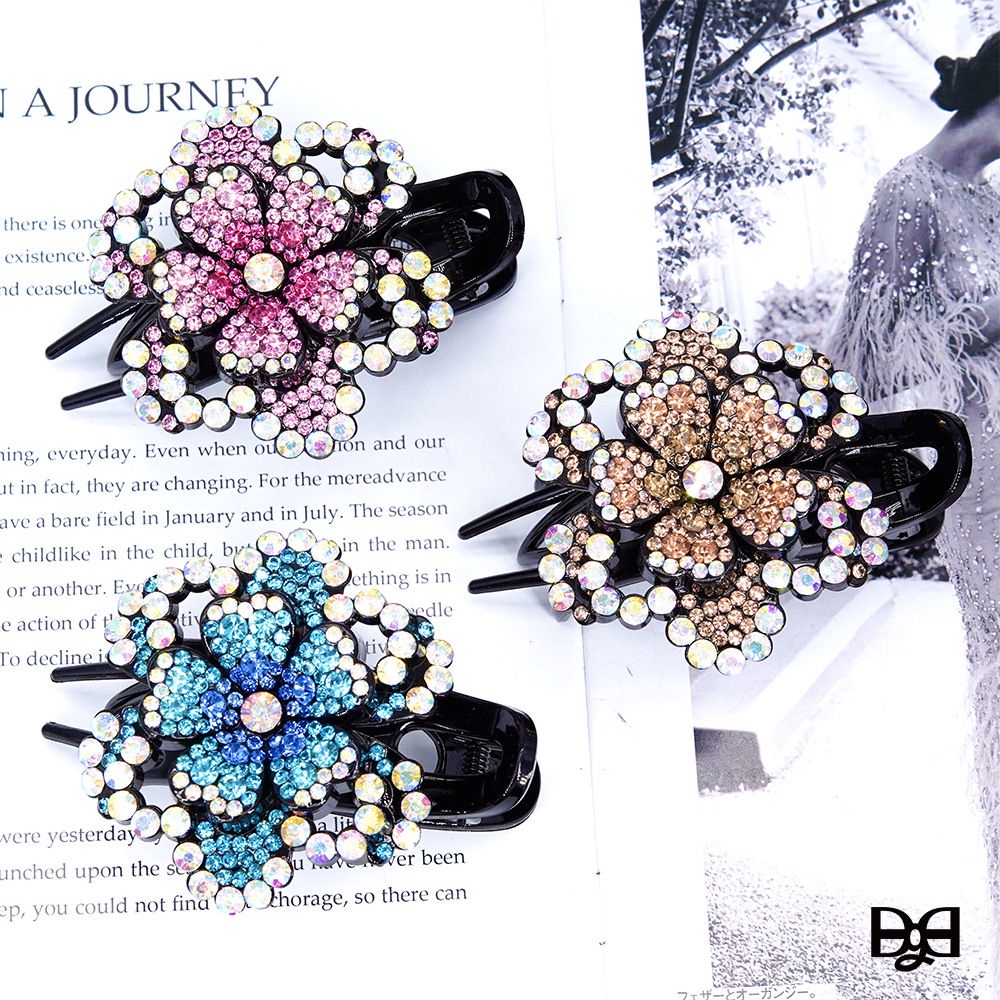 Jepit rambut korea elegan sanggul wanita premium full kresital original import