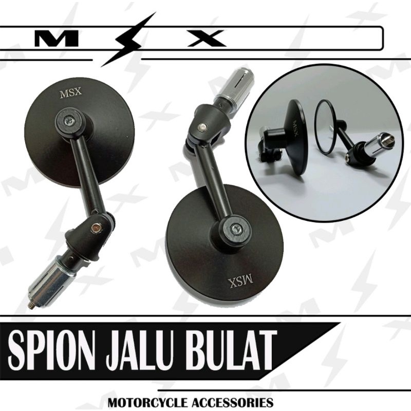 kaca spion jalu bulat kaca cembung bening motor universal nmax pcx vixion klx crf vespa dll