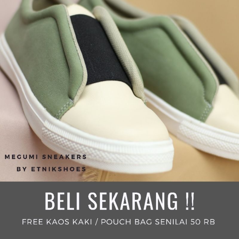 sneaker wanita slip on wanita Original Ètnikshoes Megumi Bergaransi