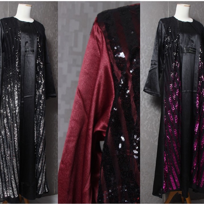 GAMIS WANITA MUSLIM TERBARU GAMIS MEWAH JUMBO TILE SEQUIN BHAN SATIN SUPER PREMIUM